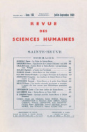 Revue des Sciences Humaines, n° 135/juillet-septembre 1969