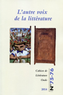 Cahiers de littérature orale, n° 75-76/2014