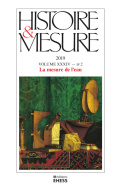 Histoire & Mesure, volume XXXIV, n° 2/2019