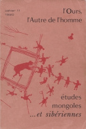 Etudes mongoles et sibériennes, n° 11/1980