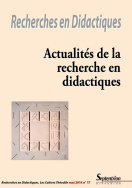 Recherches en Didactiques, n° 17/mai 2014