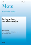 Mots. Les langages du politique, n° 133/2023