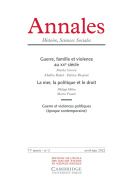 Annales. Histoire, Sciences Sociales, 77e année, n° 2/2022