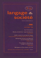 Langage et société, n° 86/décembre 1998