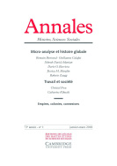 Annales. Histoire, Sciences Sociales, 73e année, n° 1/2018