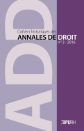 Cahiers historiques des Annales de droit, n° 2/2016