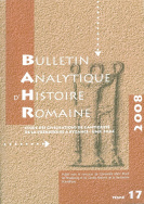 Bulletin Analytique d'Histoire Romaine, n° 17/2008