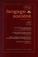 Langage et société, n° 107/mars 2004