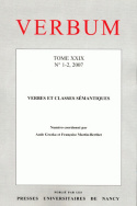 Verbum, Tome XXIX, n° 1-2/2007