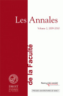 Les Annales de la Faculté de Droit, Sciences économiques et Gestion de Nancy, volume 2, 2009-2010