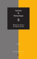 Syntaxe & sémantique, n° 8/2007