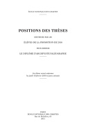 Positions des thèses, Année 2016