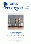 Histoire de l'éducation, n° 130/2011