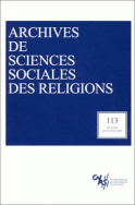 Archives de sciences sociales des religions, n° 113/2001