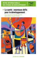 Revue internationale des études du développement, n° 247/2021-3