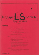 Langage et société, n° 8/juin 1979