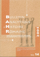 Bulletin Analytique d'Histoire Romaine, n° 14/2005