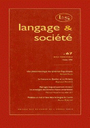 Langage et société, n° 67/mars 1994