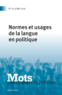 Mots. Les langages du politique, n° 111/2016