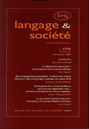 Langage et société, n° 110/décembre 2004