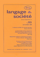 Langage et société, n° 93/septembre 2000