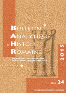 Bulletin Analytique d'Histoire Romaine, n° 24/2015