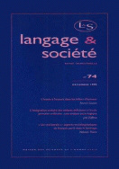 Langage et société, n° 74/décembre 1995