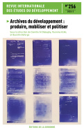 Archives du développement : produire, mobiliser et politiser