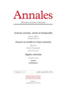 Annales. Histoire, Sciences Sociales, 71e année, n° 3/2016