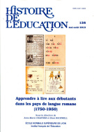 Histoire de l'éducation, n° 138/2013