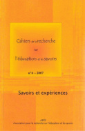 Cahiers de la recherche sur l'éducation et les savoirs, n° 6/2007