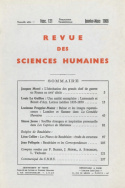 Revue des Sciences Humaines, n° 121/janvier-mars 1966