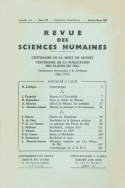 Revue des Sciences Humaines, n° 89/janvier-mars 1958