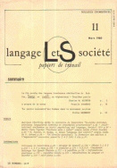 Langage et société, n° 11/mars 1980