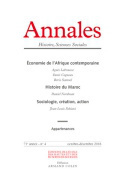 Annales. Histoire, Sciences Sociales, 71e année, n° 4/2016