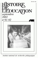 Histoire de l'éducation, n° 91/2001