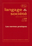 Langage et société, n° 119/mars 2007