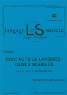 Langage et société, n° 41/septembre 1987