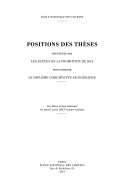 Positions des thèses, Année 2019