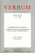 Verbum, Tome XXVIII, n° 2-3/2006