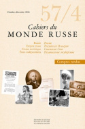 Cahiers du Monde russe, n° 57, 4/octobre-décembre 2016