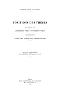 Positions des thèses, Année 2018