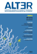 Alter, European Journal of Disability Research, n° 17-1/Mars 2023