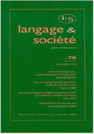 Langage et société, n° 78/décembre 1996