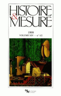 Histoire & Mesure, volume XIV, n° 1-2/1999