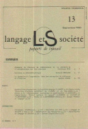 Langage et société, n° 13/septembre 1980