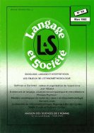 Langage et société, n° 59/mars 1992