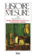 Histoire & Mesure, volume XXXIV, n° 1/2019