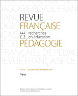 Revue française de pédagogie, n° 212/2021