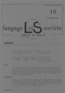 Langage et société, n° 10/décembre 1979